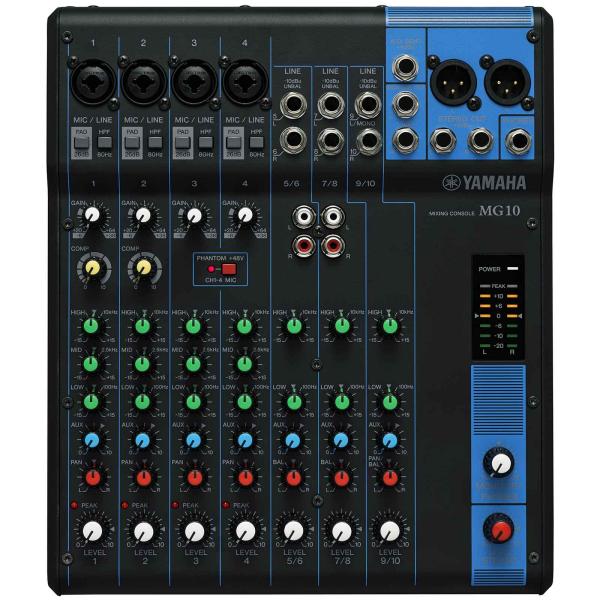 Yamaha MG10 10-Input Stereo Mixer with Cables Pack | IDJNOW