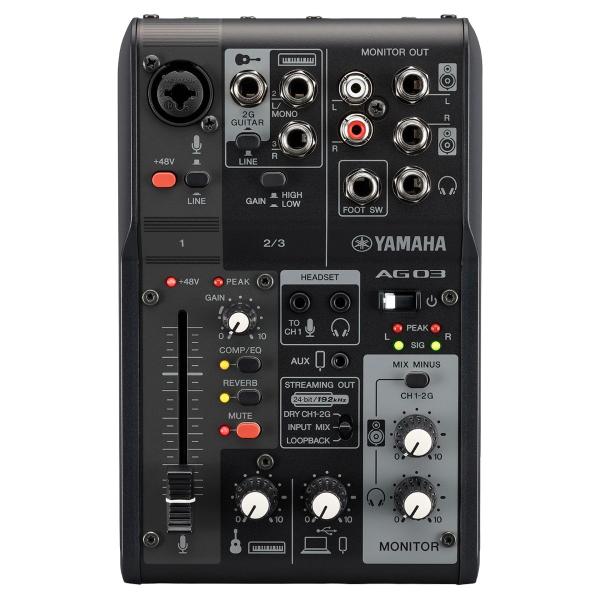 Yamaha Pro Audio AG03MK2-B Black 3-Channel Mixer/USB Interface