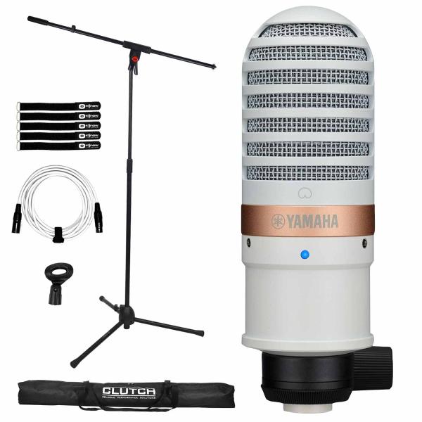 Yamaha Pro Audio YCM01-W White Condenser Microphone with Boom Stand