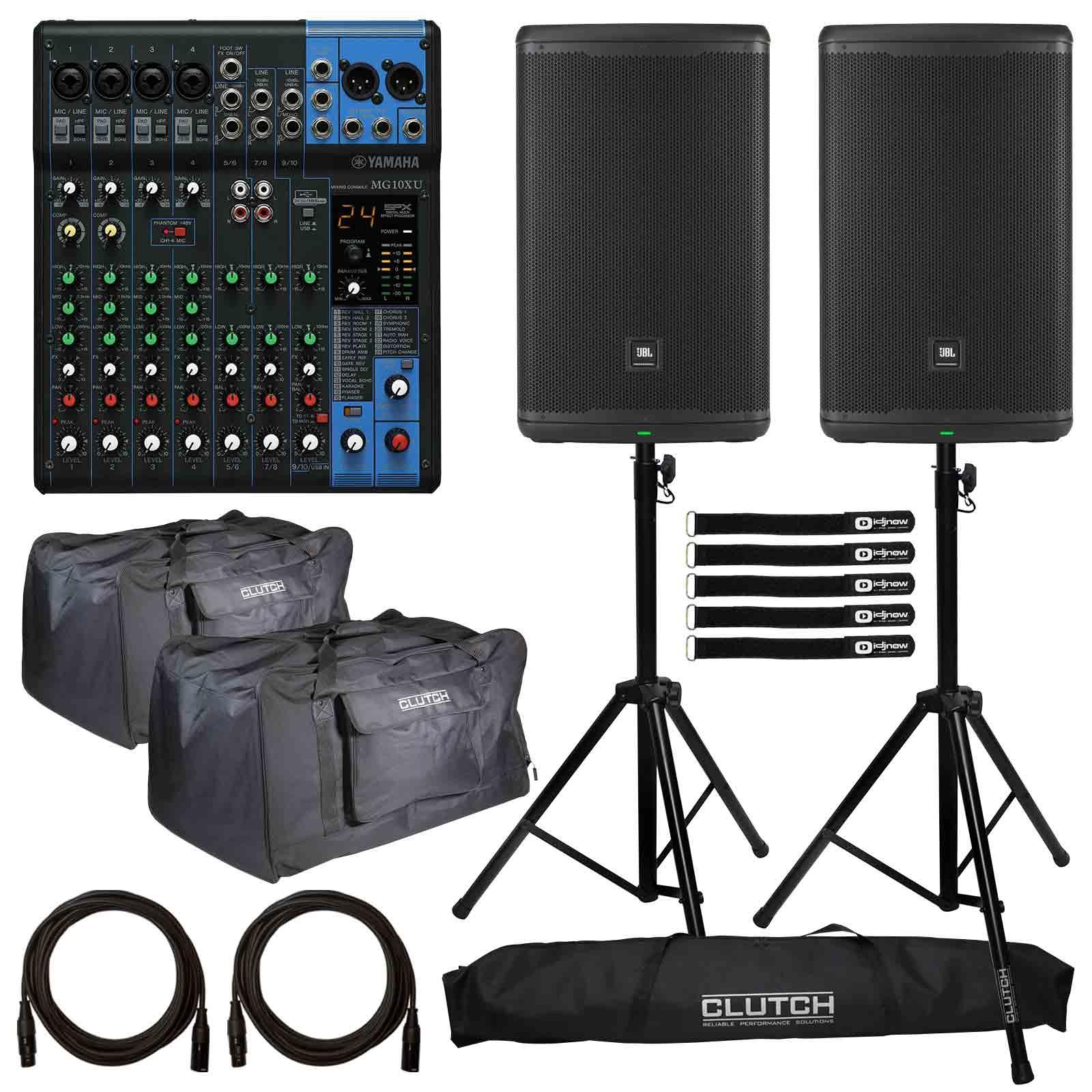 2) JBL Professional EON715 Speakers with MG10XU | IDJNOW