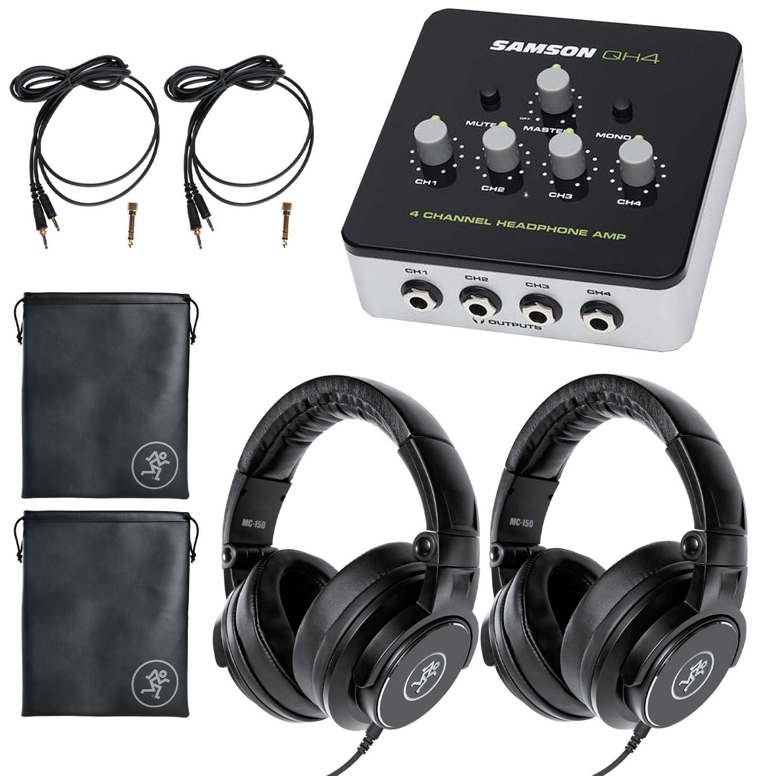 2) Mackie MC-150 Headphones & 4-Channel Amplifier | IDJNOW