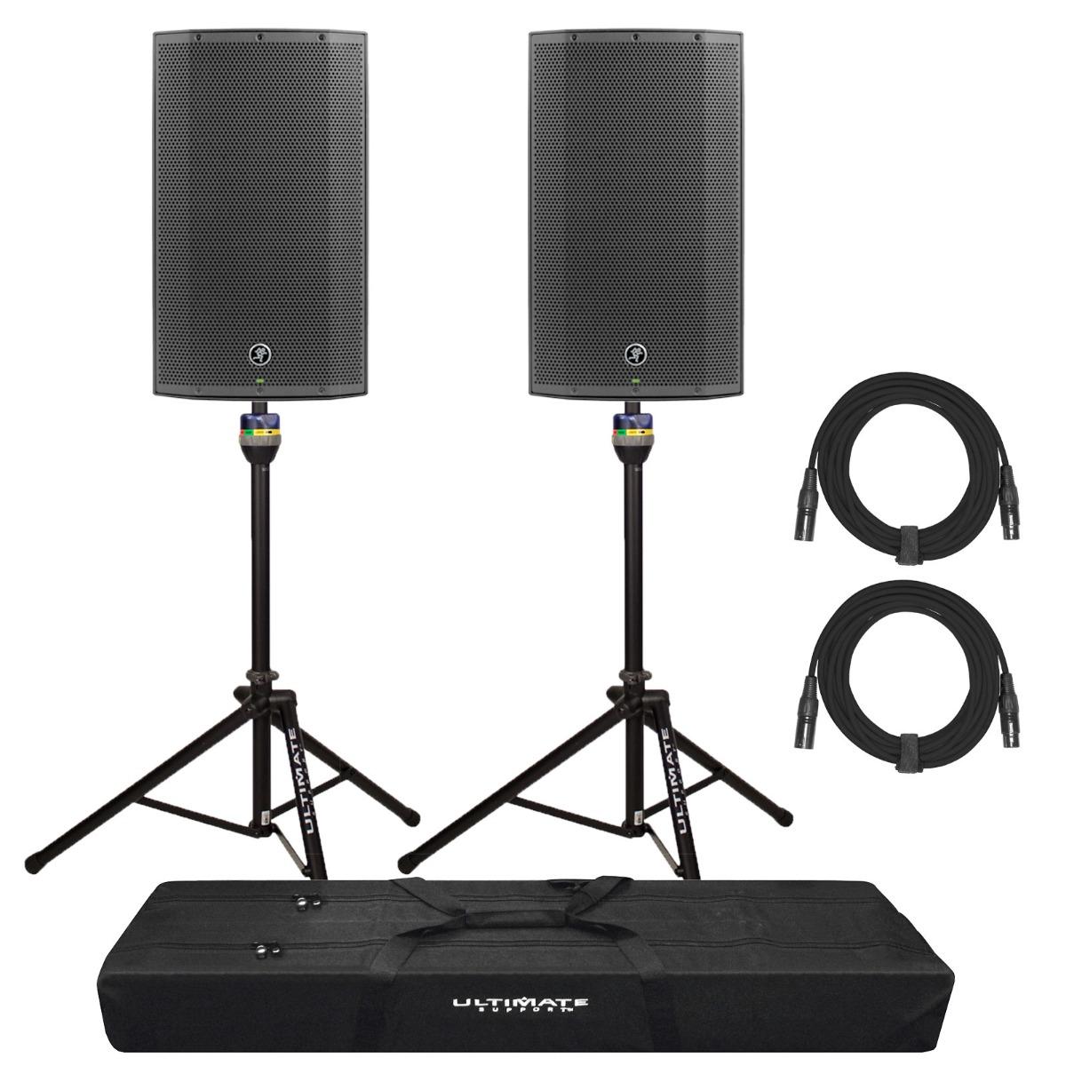 2) Mackie Thump12BST Speakers with Stands & Cables | IDJNOW