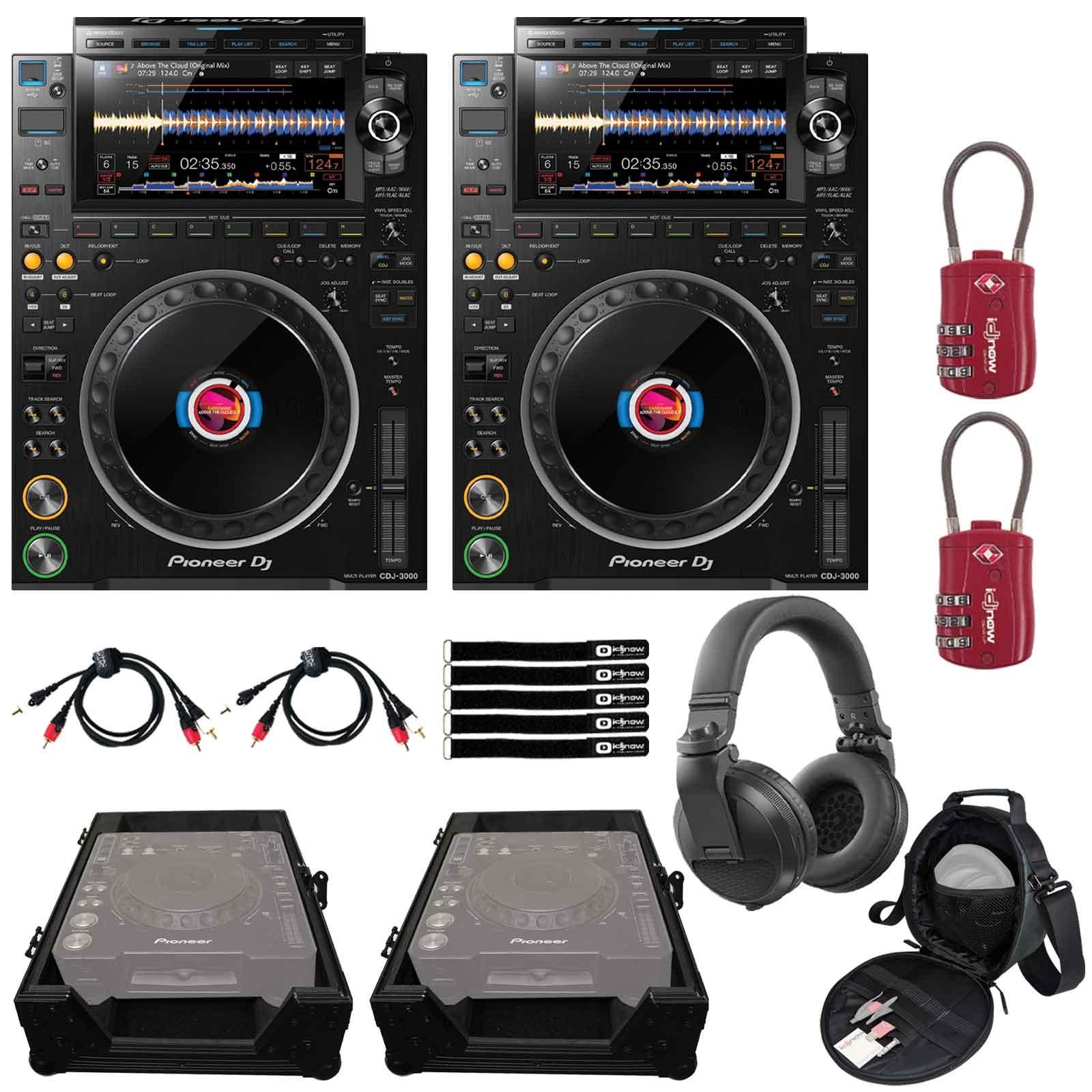 2x Pioneer DJ CDJ-3000 Players with Black Cases | IDJNOW
