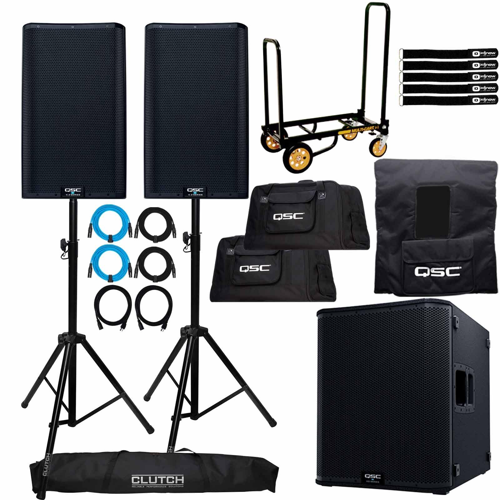スピーカー・ウーファー QSC K 12 Series QSC K12.2 Powered Speaker with KS118 Subwoofer STAGE RIG
