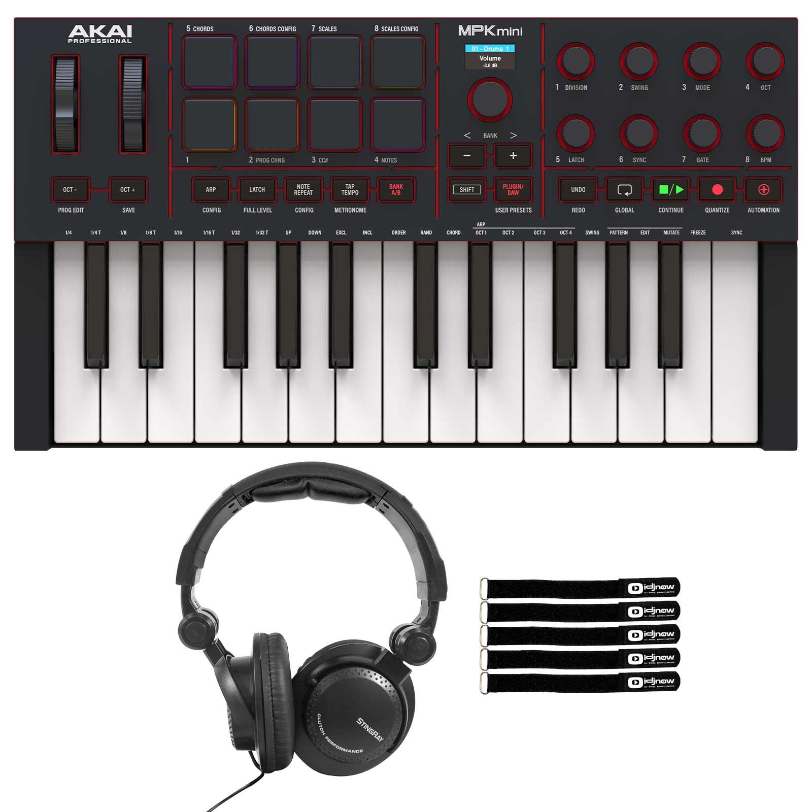 Akai Professional MPK Mini 4 Black Keyboard with Headphones