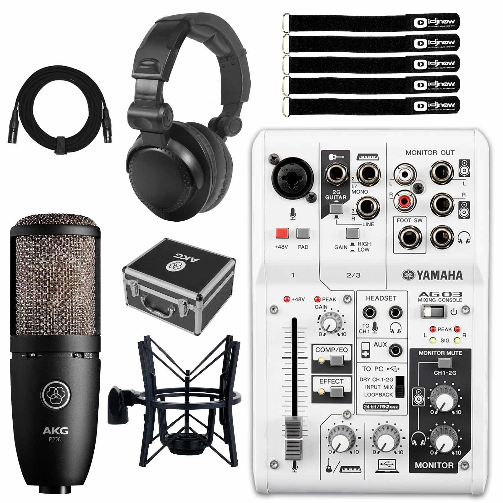 「高評価！」注目のレビュ AKG P220 IDJNOW | Mixer AG03 Yamaha with Microphone DJ機材