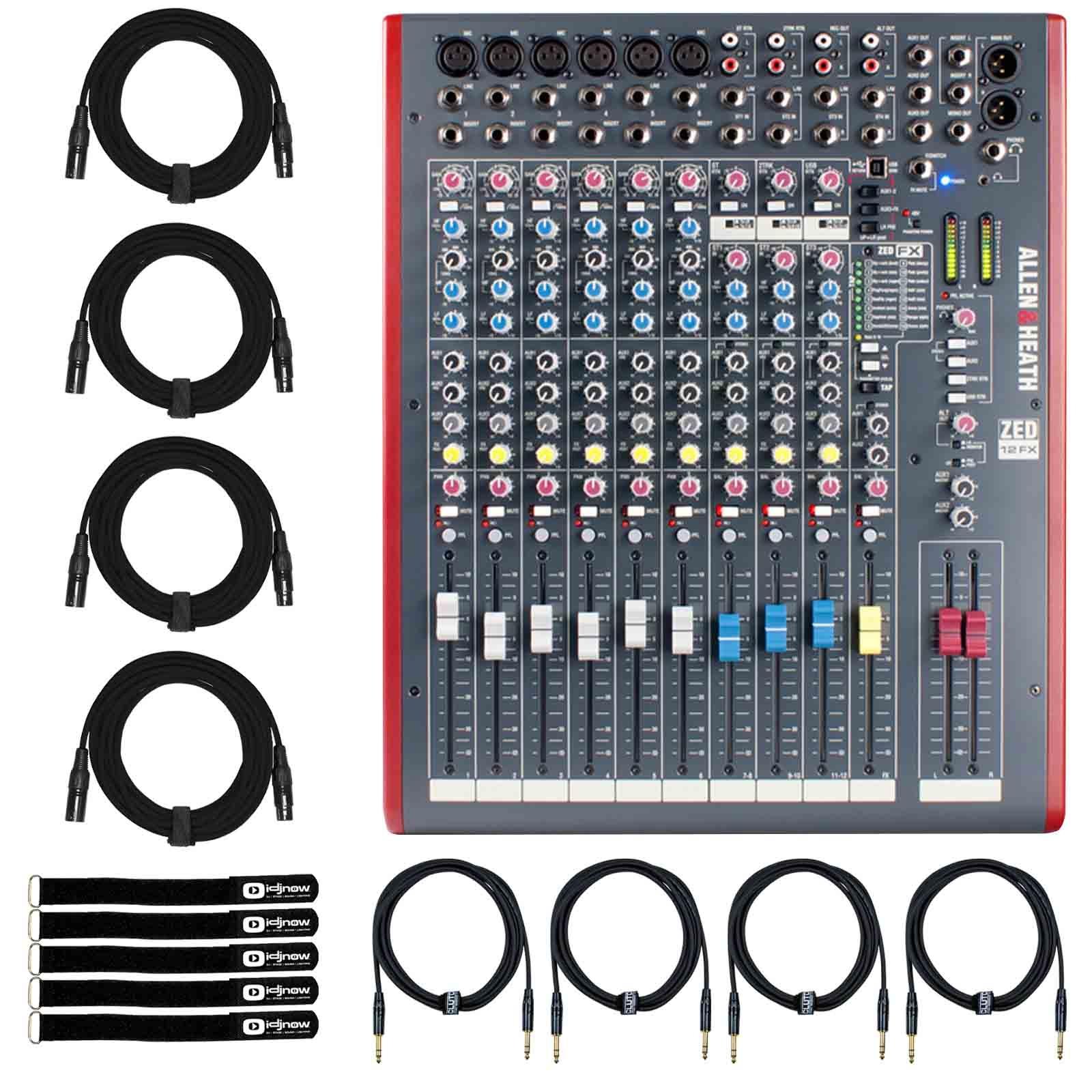 Allen & Heath ZED-12FX Multipurpose Mixer & Cables | IDJNOW