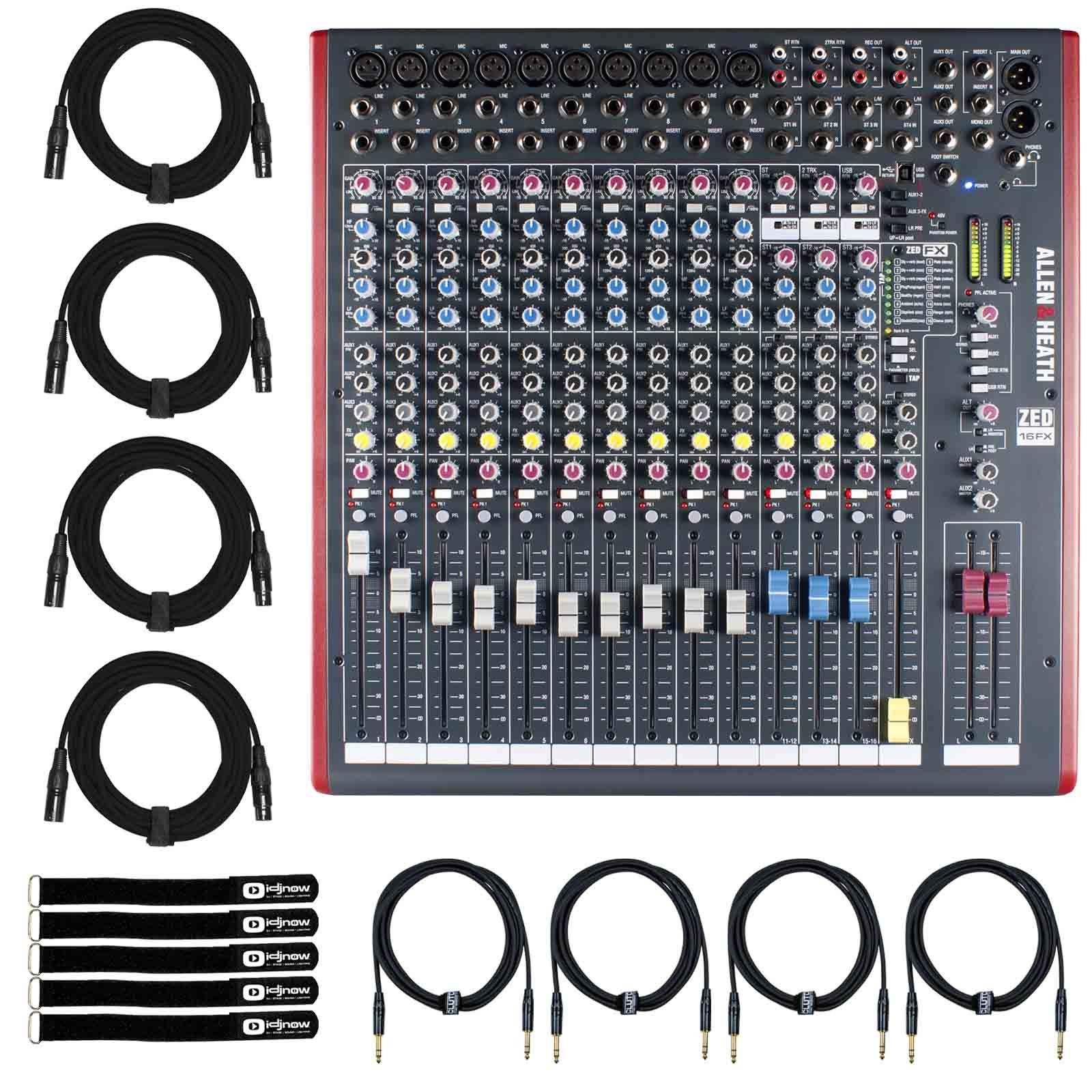 Allen & Heath ZED-16FX USB FX Mixer with Cables | IDJNOW
