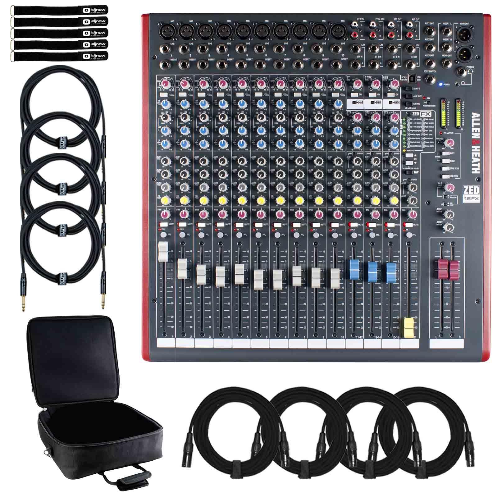 Allen & Heath ZED-16FX USB FX Mixer with Gear Bag | IDJNOW