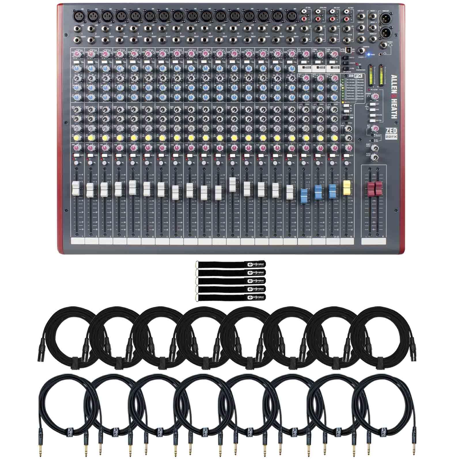 Allen & Heath ZED-22FX FX Mixer with Cables | IDJNOW