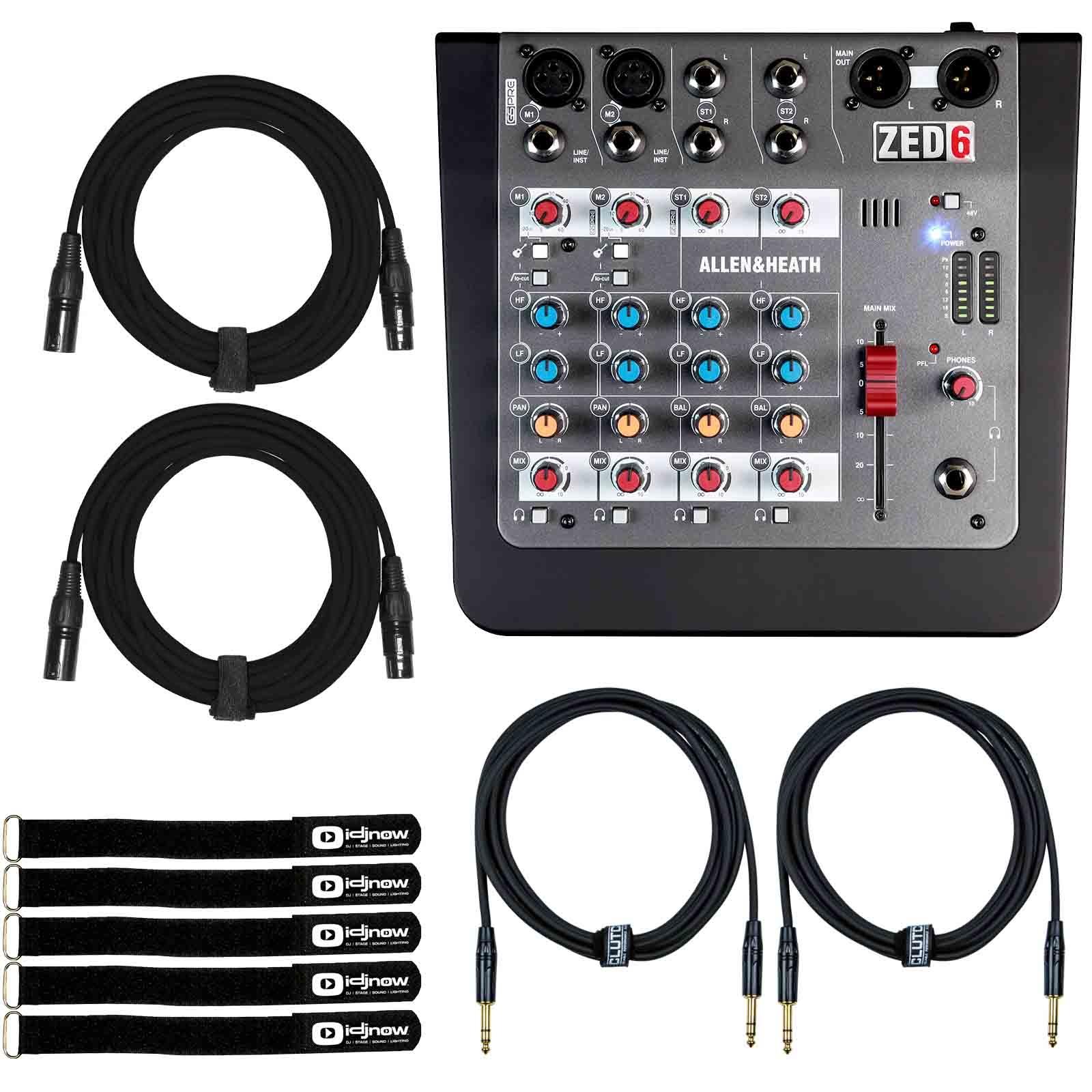 Allen & Heath ZED-6 Analogue Mixer with Cables | IDJNOW