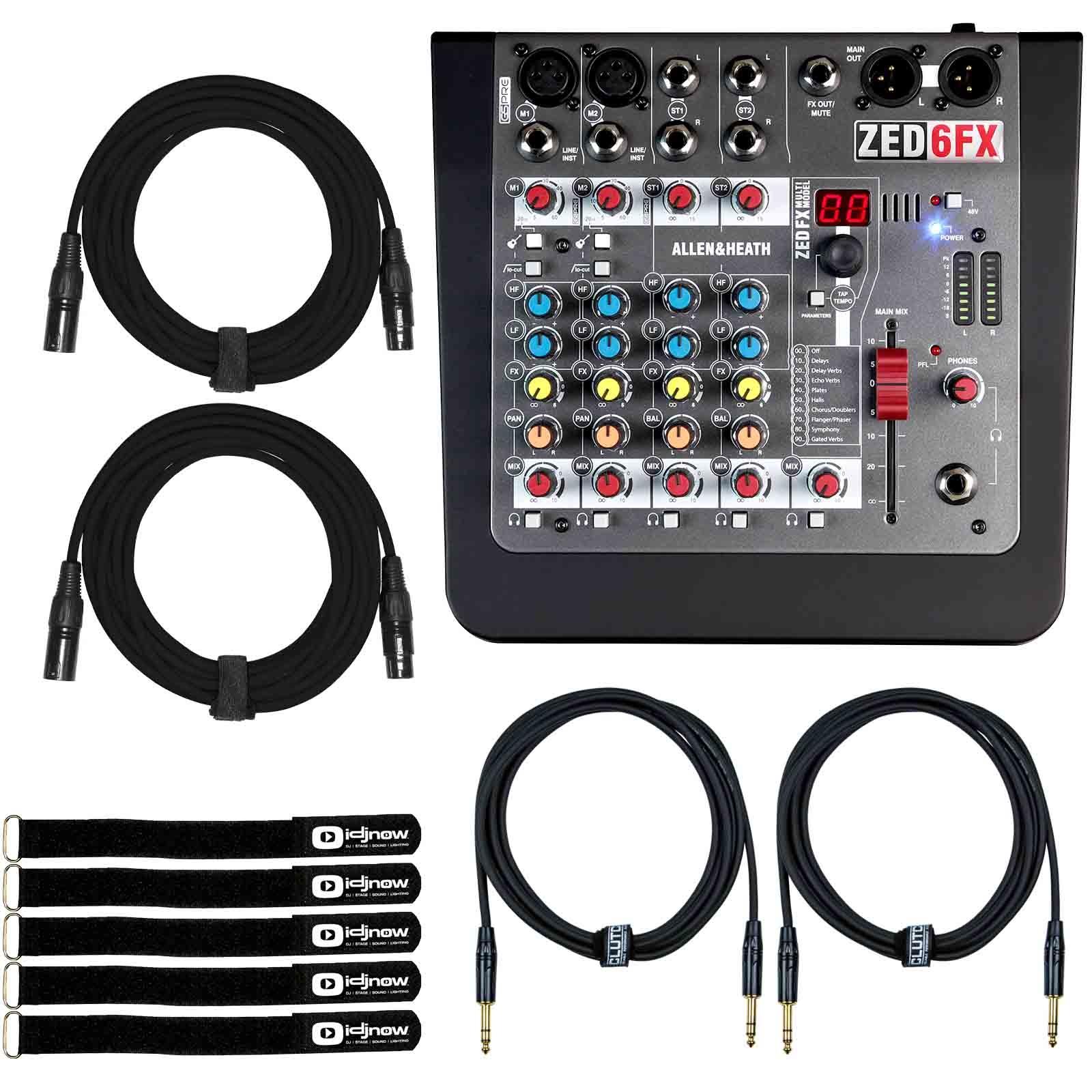 Allen & Heath ZED-6FX Analogue FX Mixer & Cables | IDJNOW