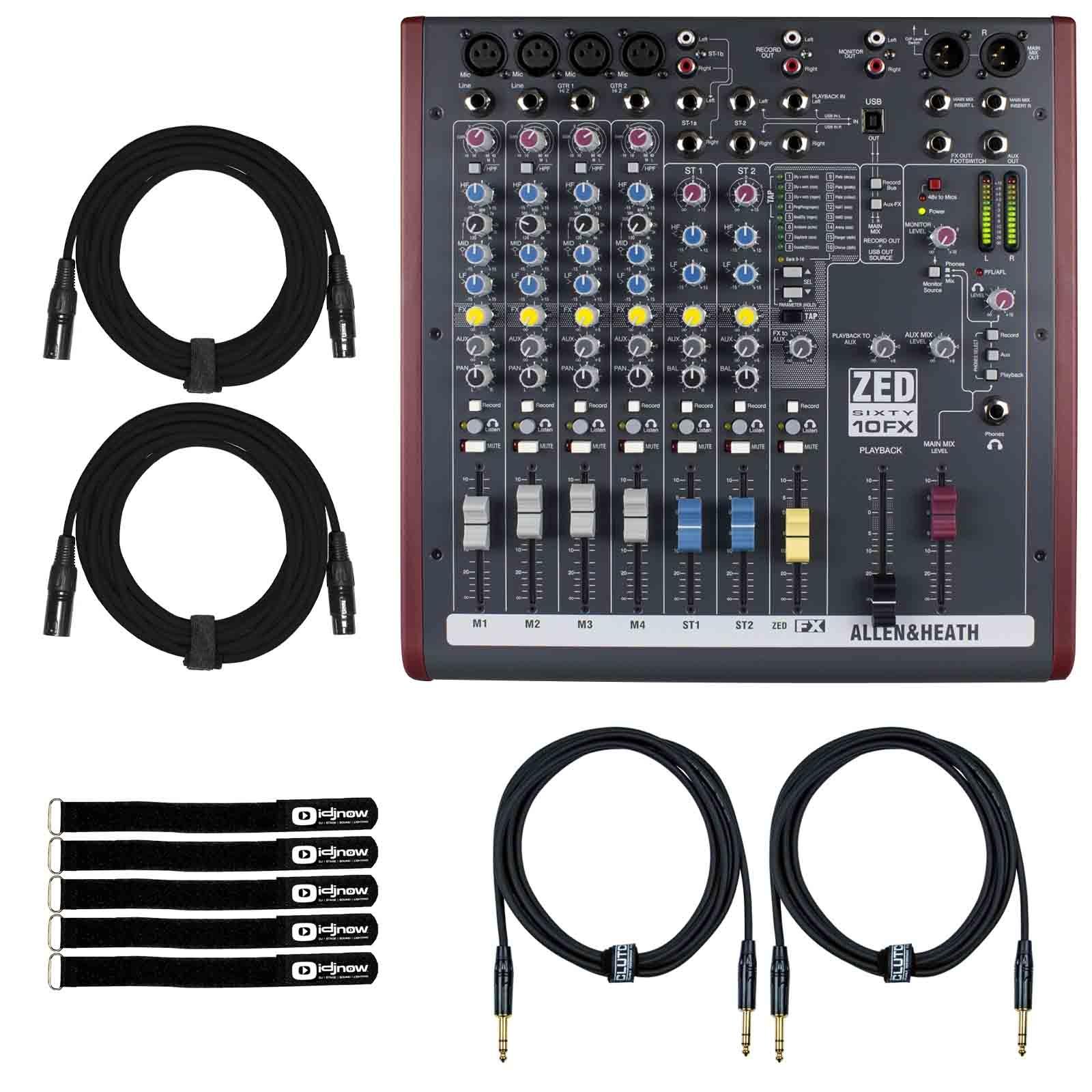 Allen & Heath ZED60-10FX FX Mixer with Cables | IDJNOW