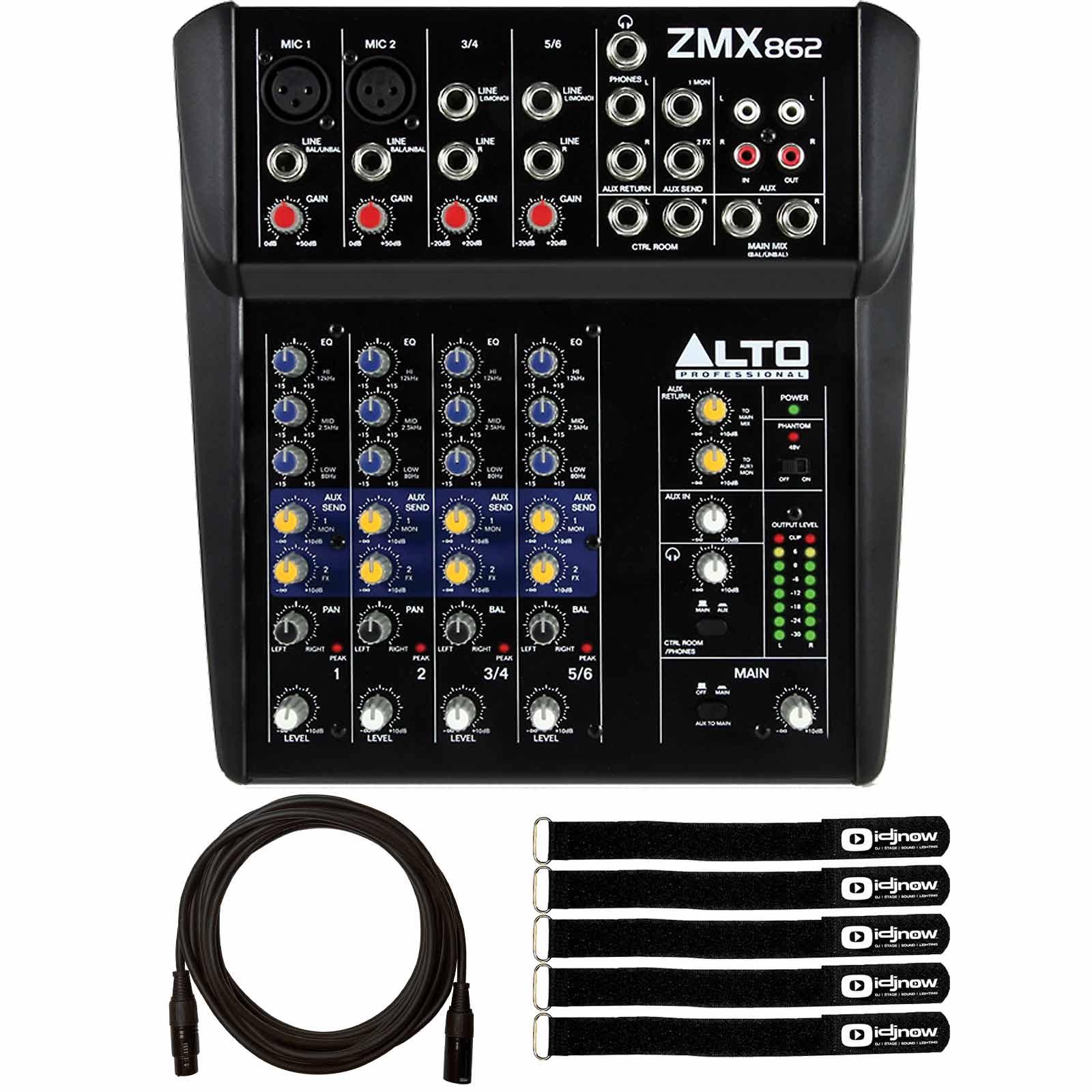 ALTO ZMX862 DJミキサー 6チャンネル Alto Professional Zephyr ZMX862 Mixer Package | IDJNOW