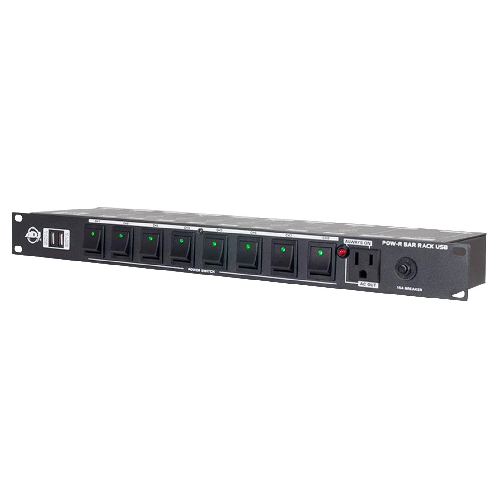 Master Power Switch For Rack Power Management Rack American DJ PC-100A Rack Mount - 8 Channel Power ...