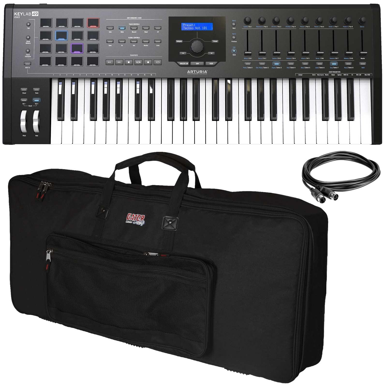Arturia KeyLab MKII Black MIDI Controller & Gator Cases Bag