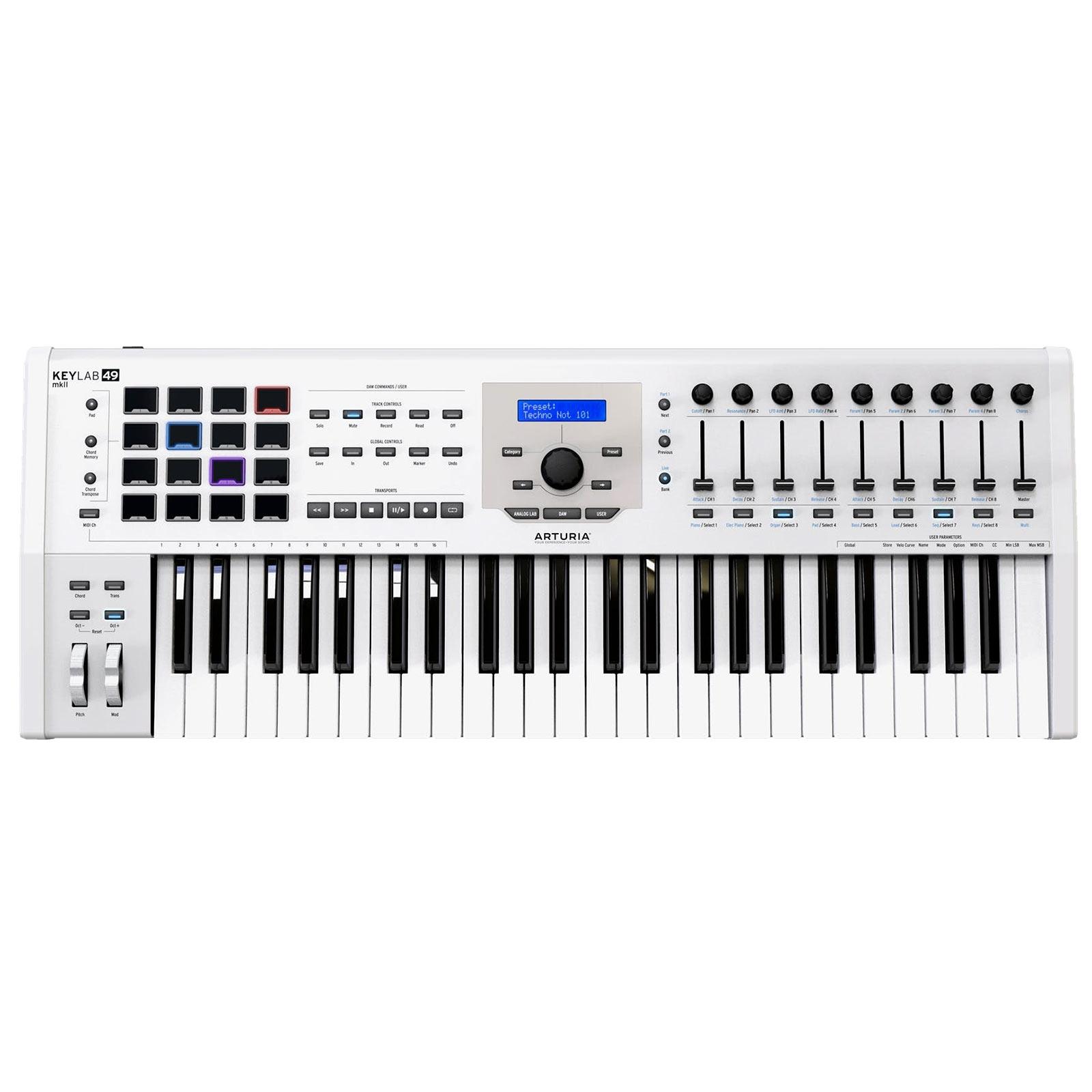 Arturia KeyLab MKII 49-Key MIDI Controller in White | IDJNOW
