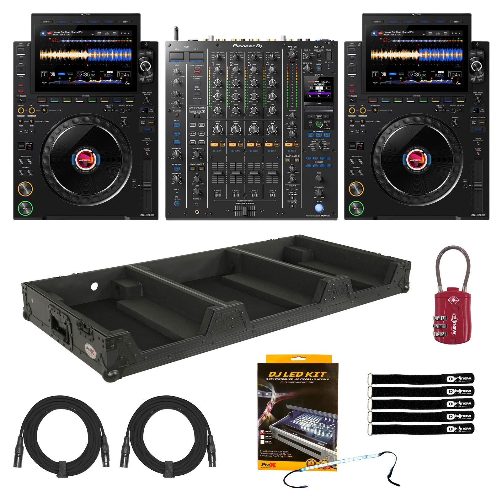 AlphaTheta CDJ-3000X 2-Pack with DJM-A9 Mixer & Coffin Case
