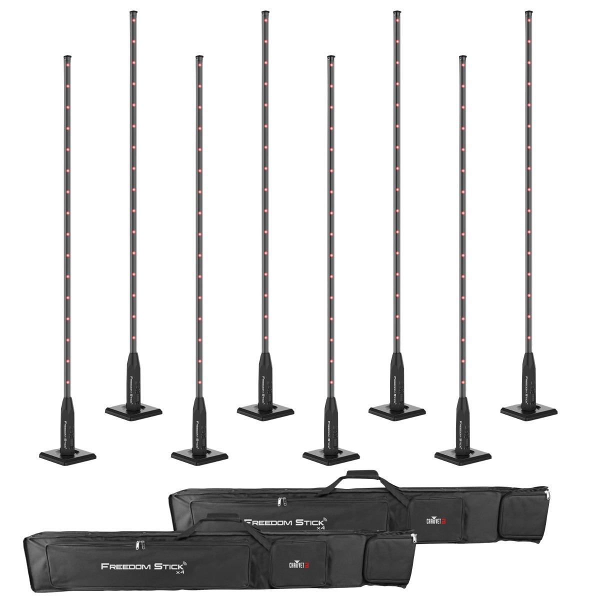 8x Chauvet DJ Freedom Stick X4 Standing LED Arrays | IDJNOW