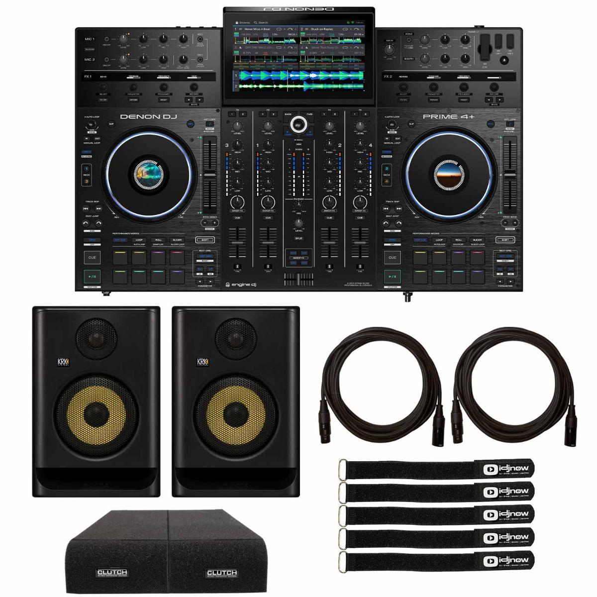 Denon DJ PRIME 4+ Controller with KRK 5