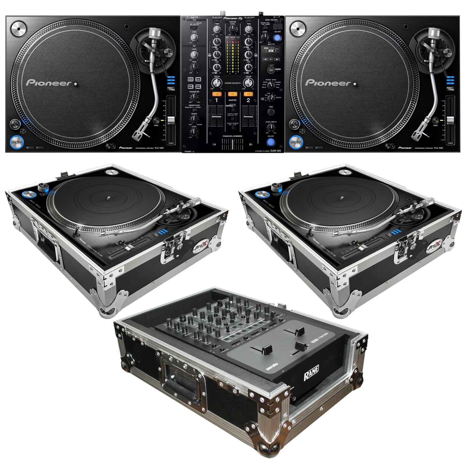 【送料関税無料】 2) 2 DJM-450 with Turntables Drive Direct PLX-1000 Pioneer DJ機材