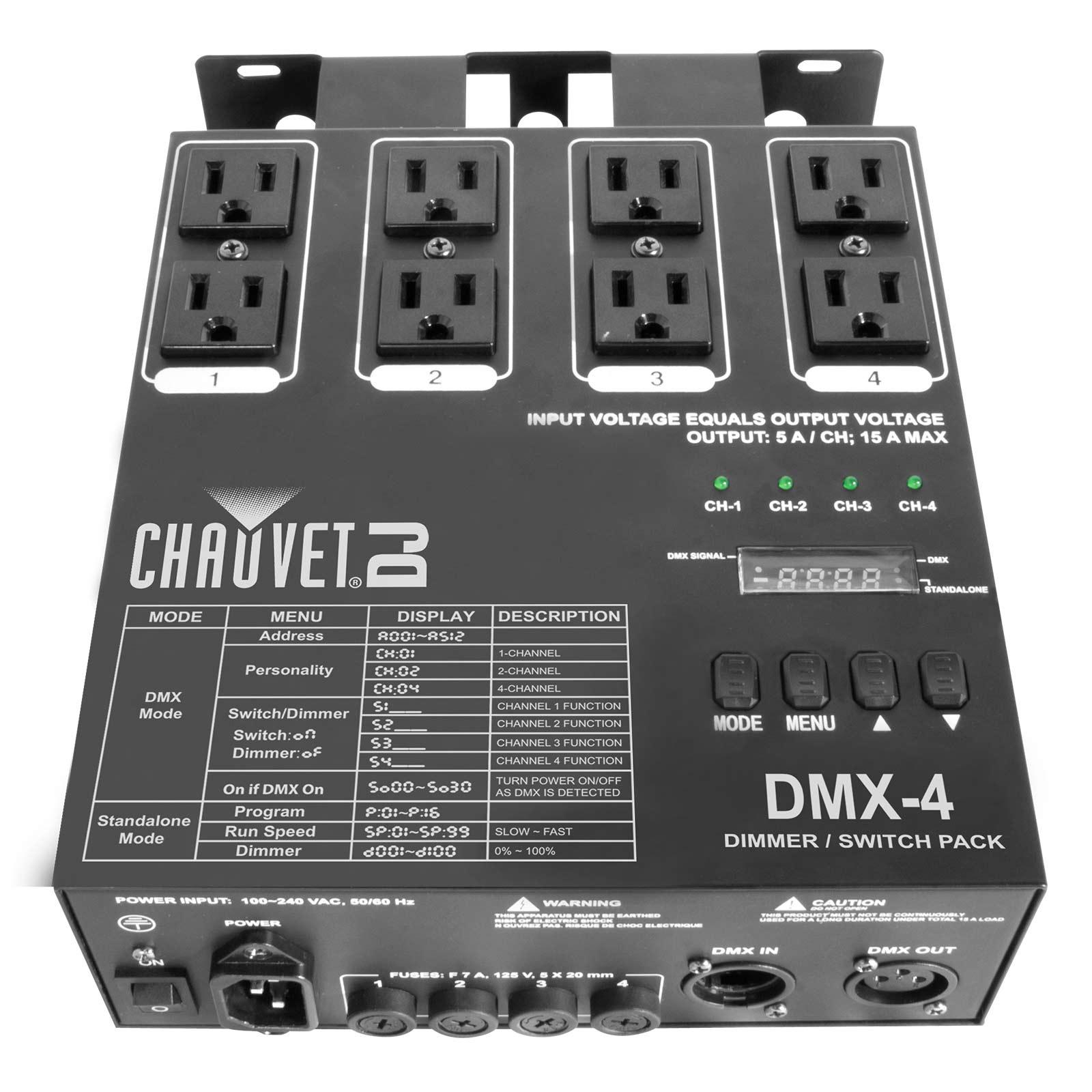 Chauvet DJ DMX-4 4-Channel Dimmer/Relay Lighting Controller