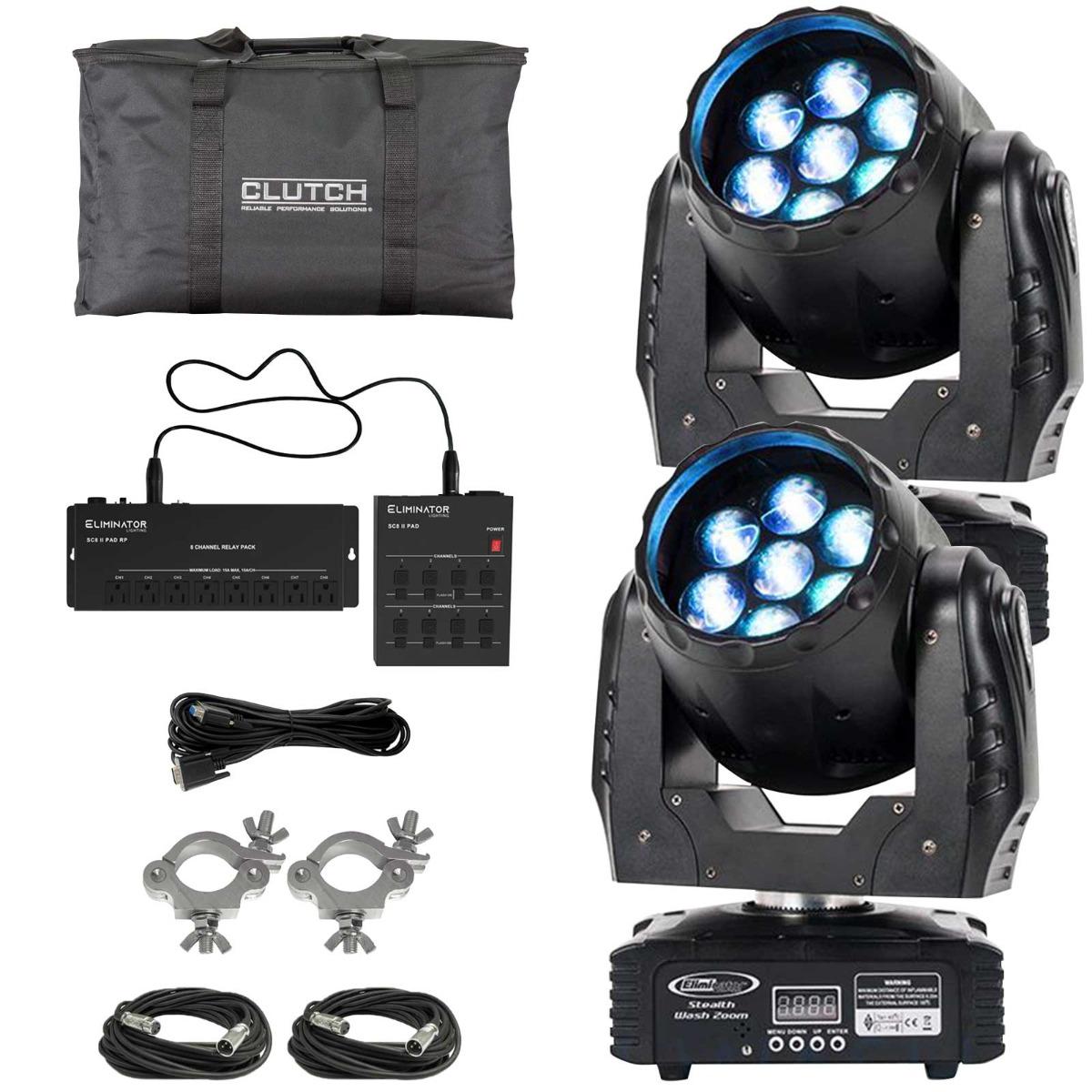 ELIMINATOR STEALTH WASH ZOOM [2台] 2) Eliminator Lighting Stealth Wash Zooms with Power Relay | IDJNOW