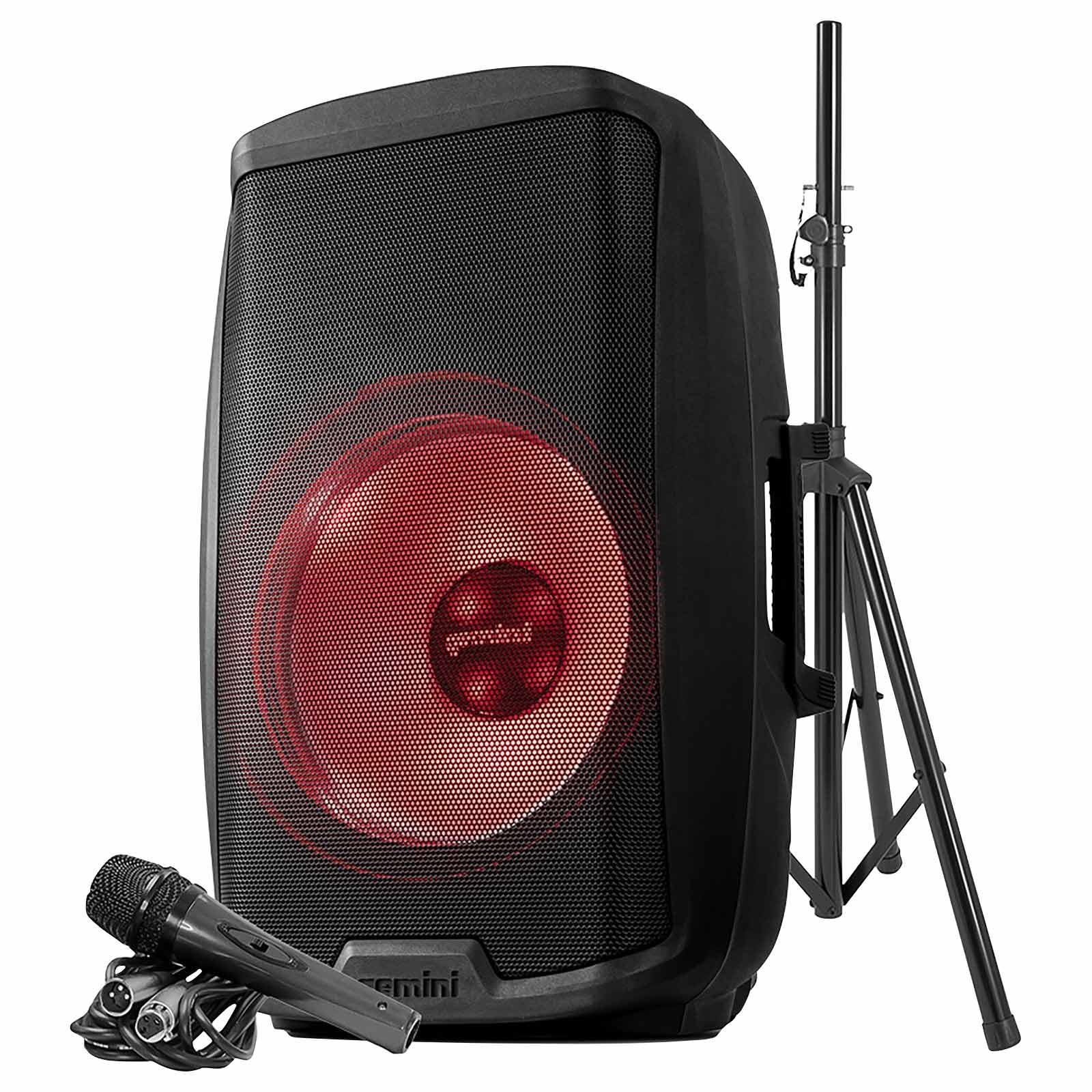 Gemini AS-2115BT-LT-PK Speaker with Stand & Mic | IDJNOW
