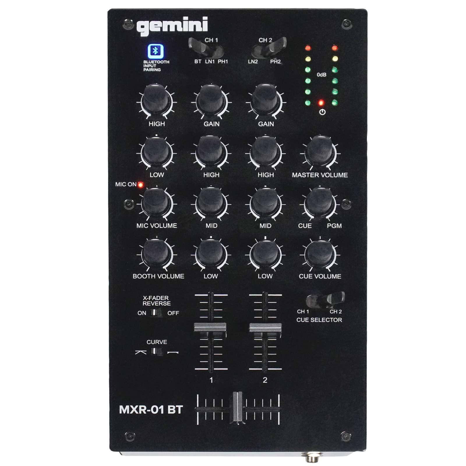 gemini MM1 BT 2チャンネルDJミキサー Gemini MM1 2 Channel Audio Mixer | Guitar Center