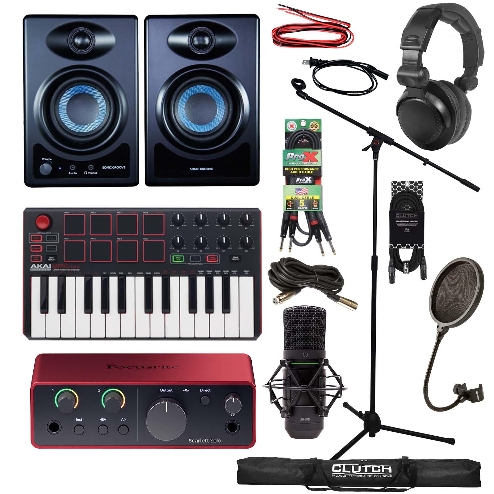 Focusrite Scarlett Solo 4G Interface Home Recording Package | IDJNOW