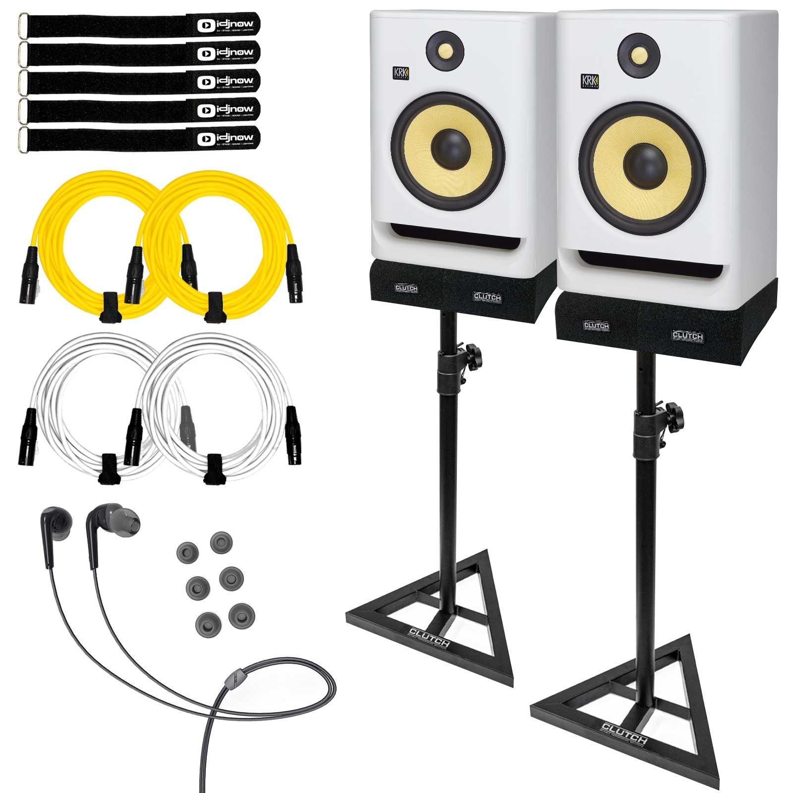 2x KRK RP8 ROKIT G4 Monitors w/ Earphones & Stands | IDJNOW