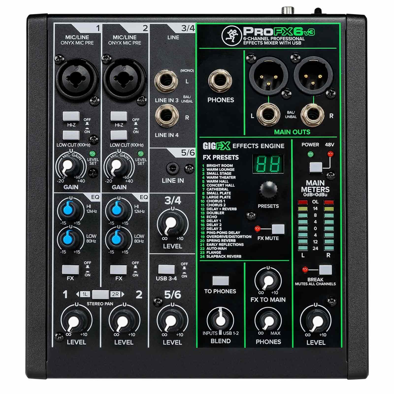 配信機器・PA機器・レコーディング機器 MACKIE/ PROFX6v3 Mackie ProFX6v3 6-channel Effects Mixer with USB | IDJNOW