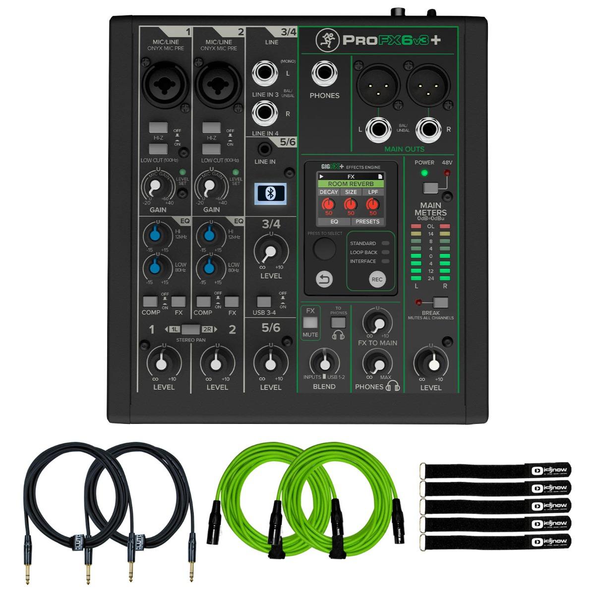 Mackie ProFX6v3+ 6-Channel Analog Mixer with Cables | IDJNOW