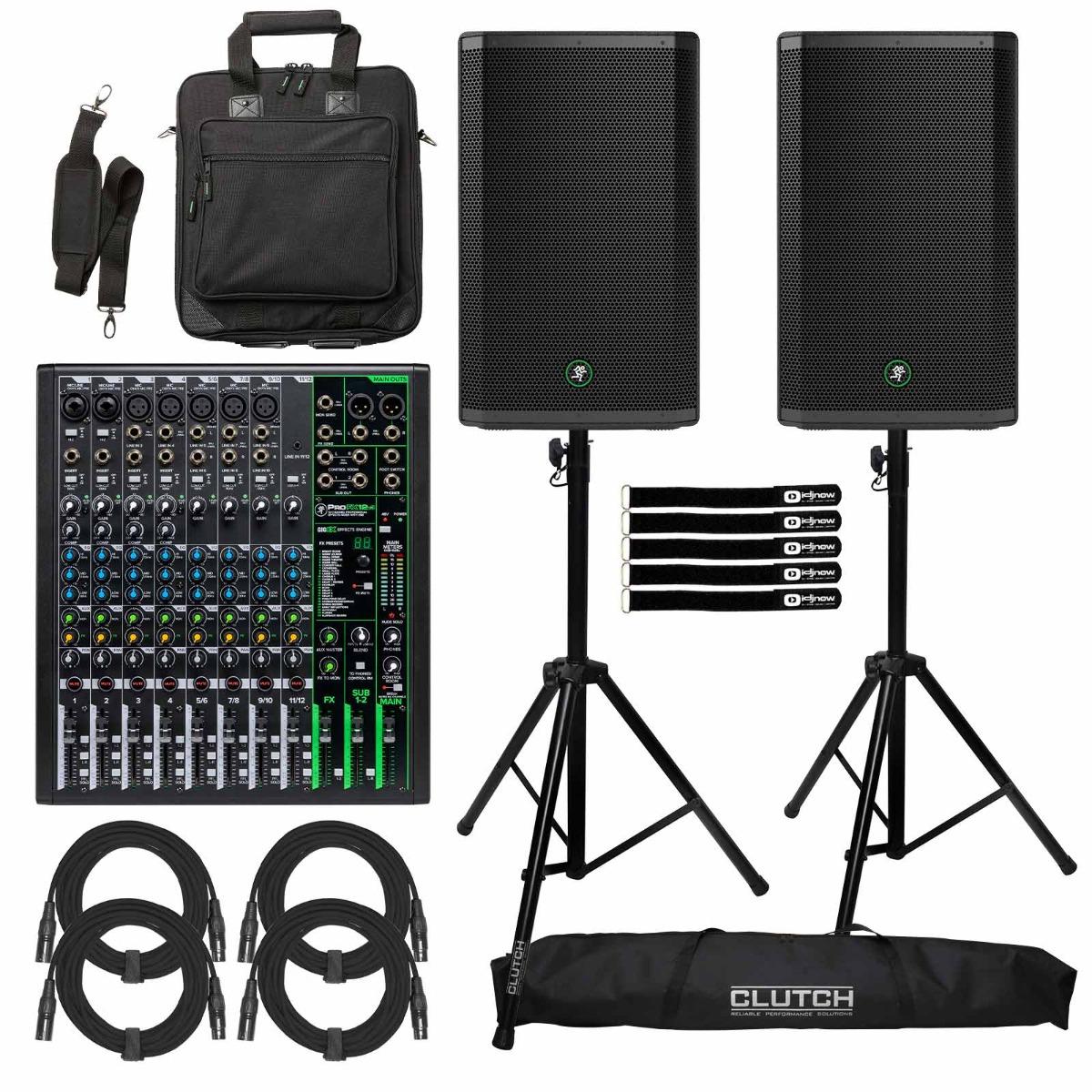 2x Mackie Thrash 215 Speakers with ProFX12V3 Mixer | IDJNOW