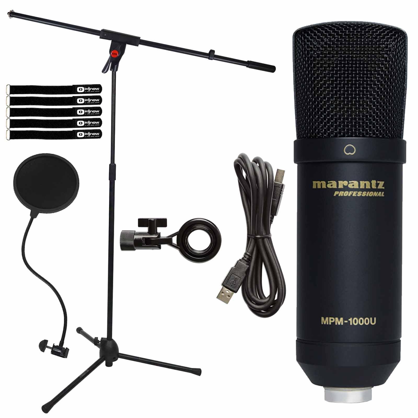 Marantz MPM-1000U Podcasting Mic with Boom Stand | IDJNOW