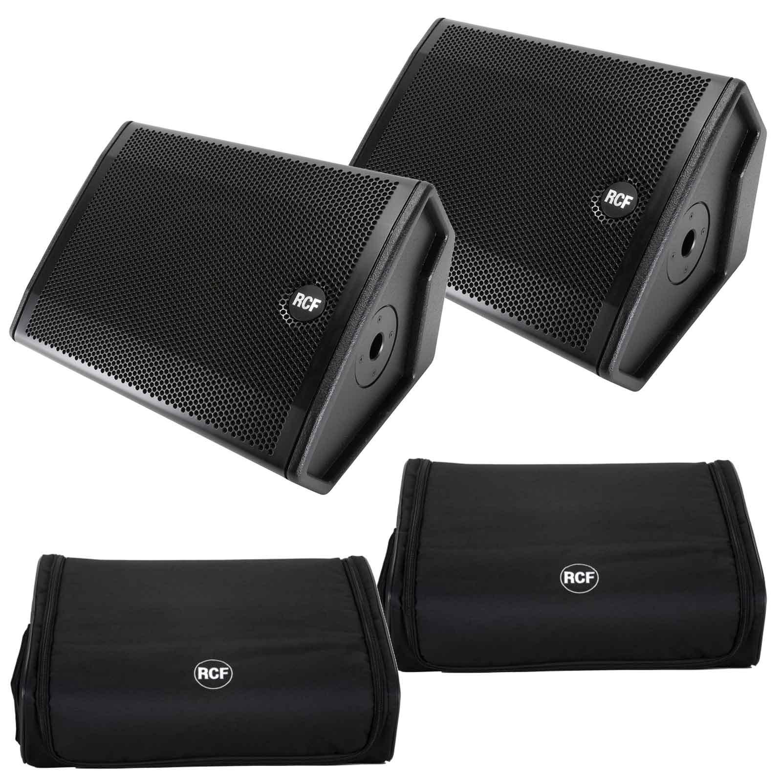 RCF NX 12-SMA Coaxial Stage Monitor Speakers & Covers Pair