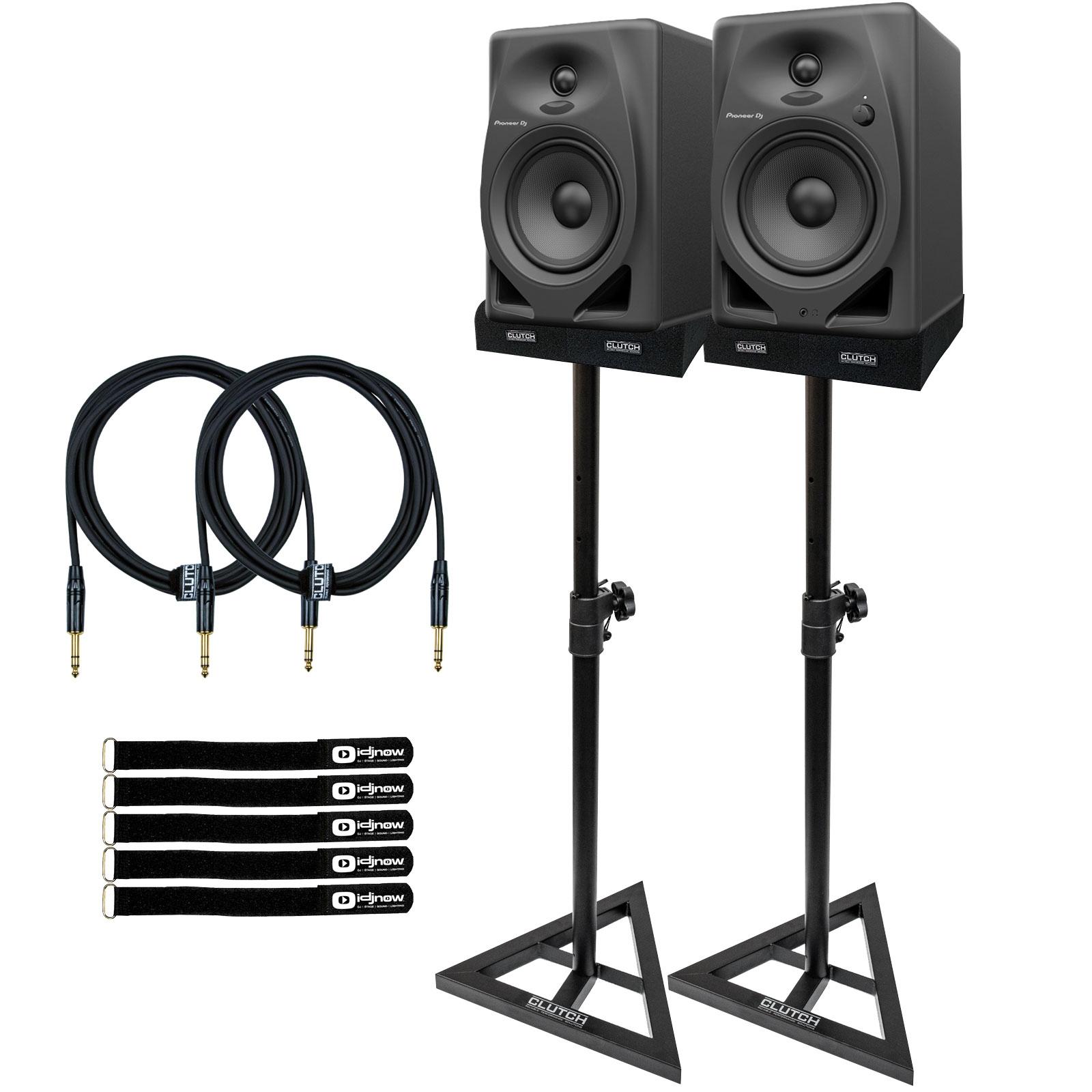 Pioneer DJ DM-50D/CMXEG Black Monitors with Stands | IDJNOW