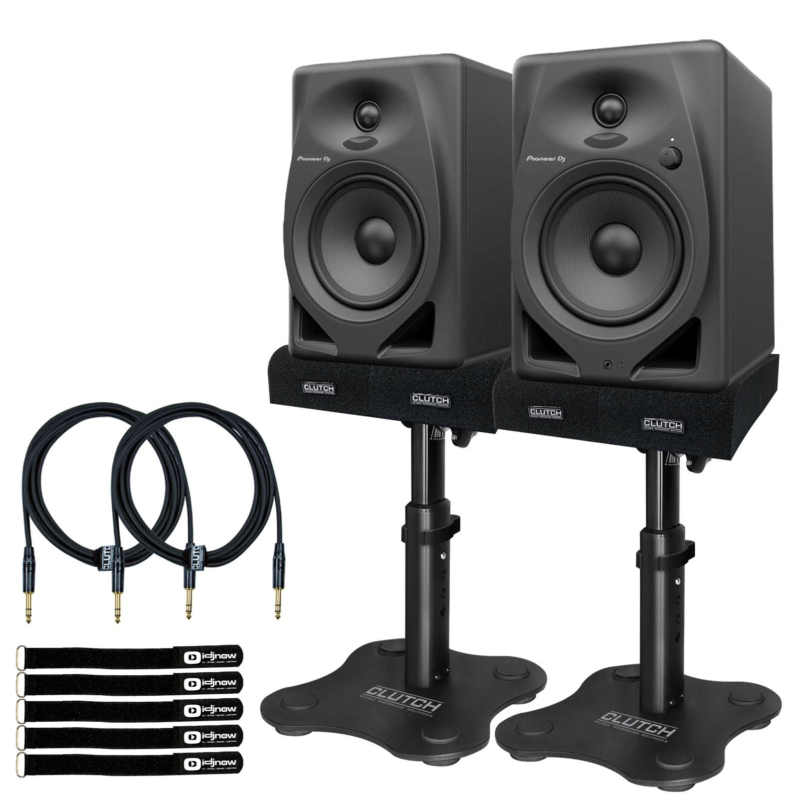 Pioneer DJ DM-50D Black Monitors with Desk Stands | IDJNOW