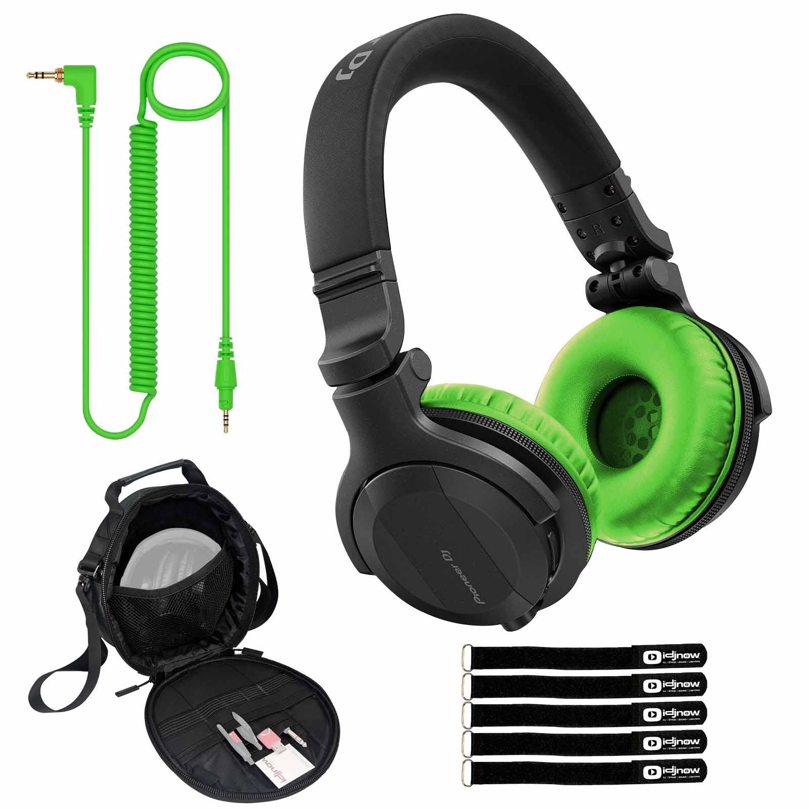 Pioneer DJ HDJ-CUE1BT Black Headphones with Green | IDJNOW