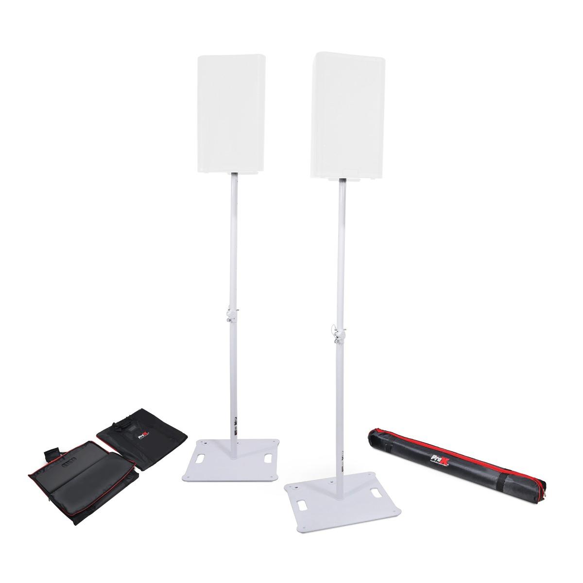 ProX X-POLARIS-WH X2 Set of White Speaker Stands | IDJNOW