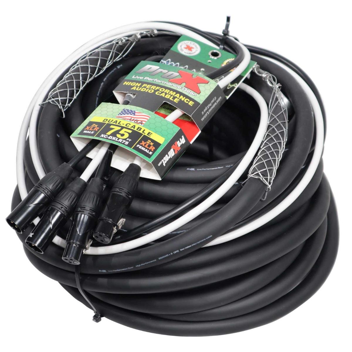 ProX XC-DXLR75 75FT Balanced Dual XLR Audio Cable | IDJNOW