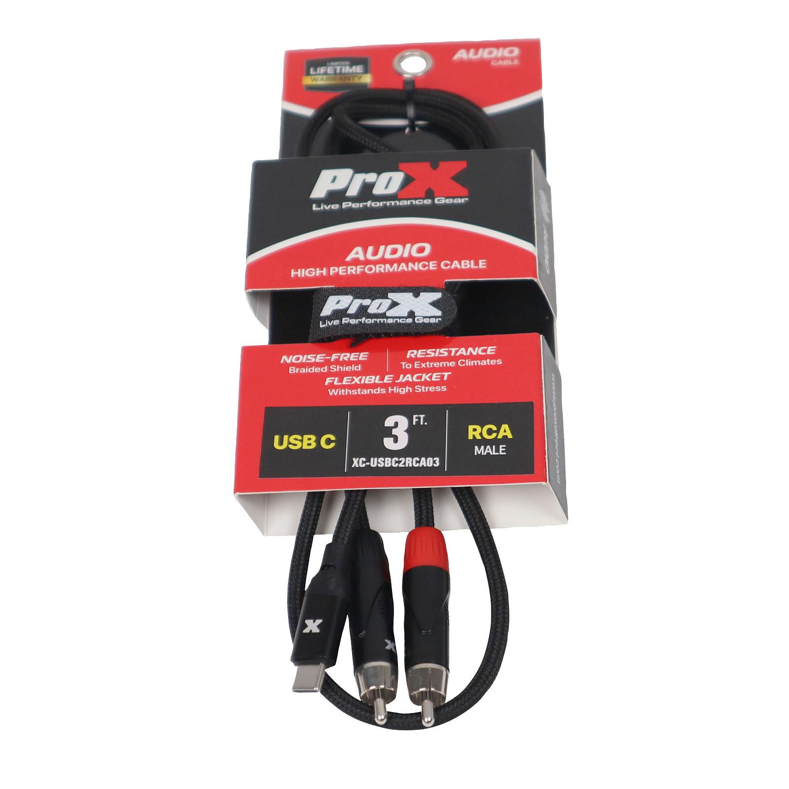 SME ENGLAND RCAケーブル 110cm ProX XC-USBC2RCA03 3 FT USB-C to Dual RCA Audio Cable