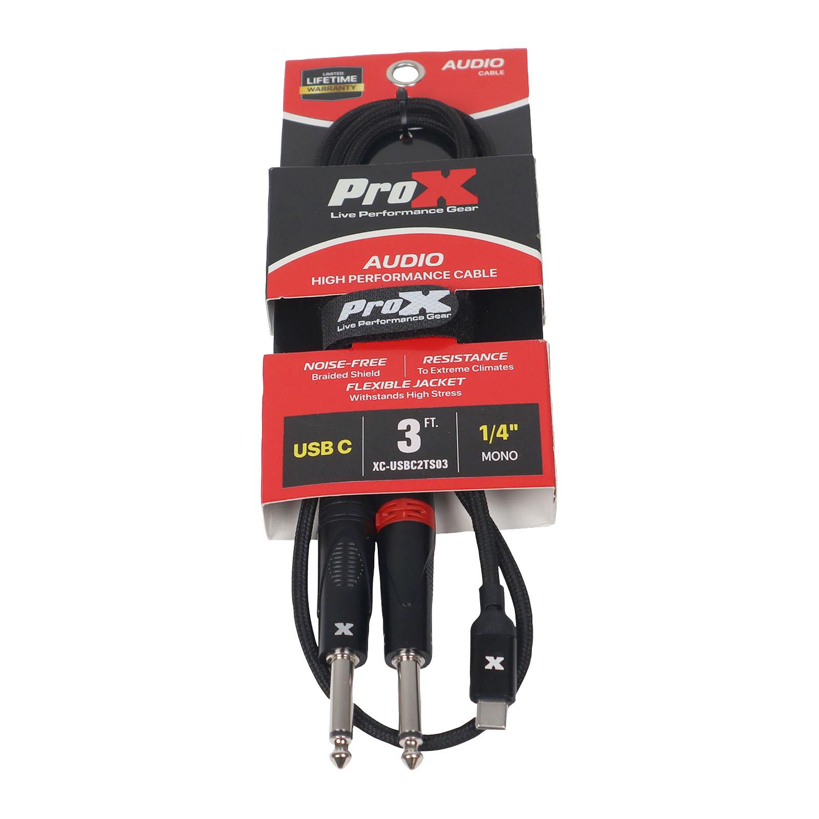 ProX XC-USBC2TS03 3 FT USB-C to Dual 1/4