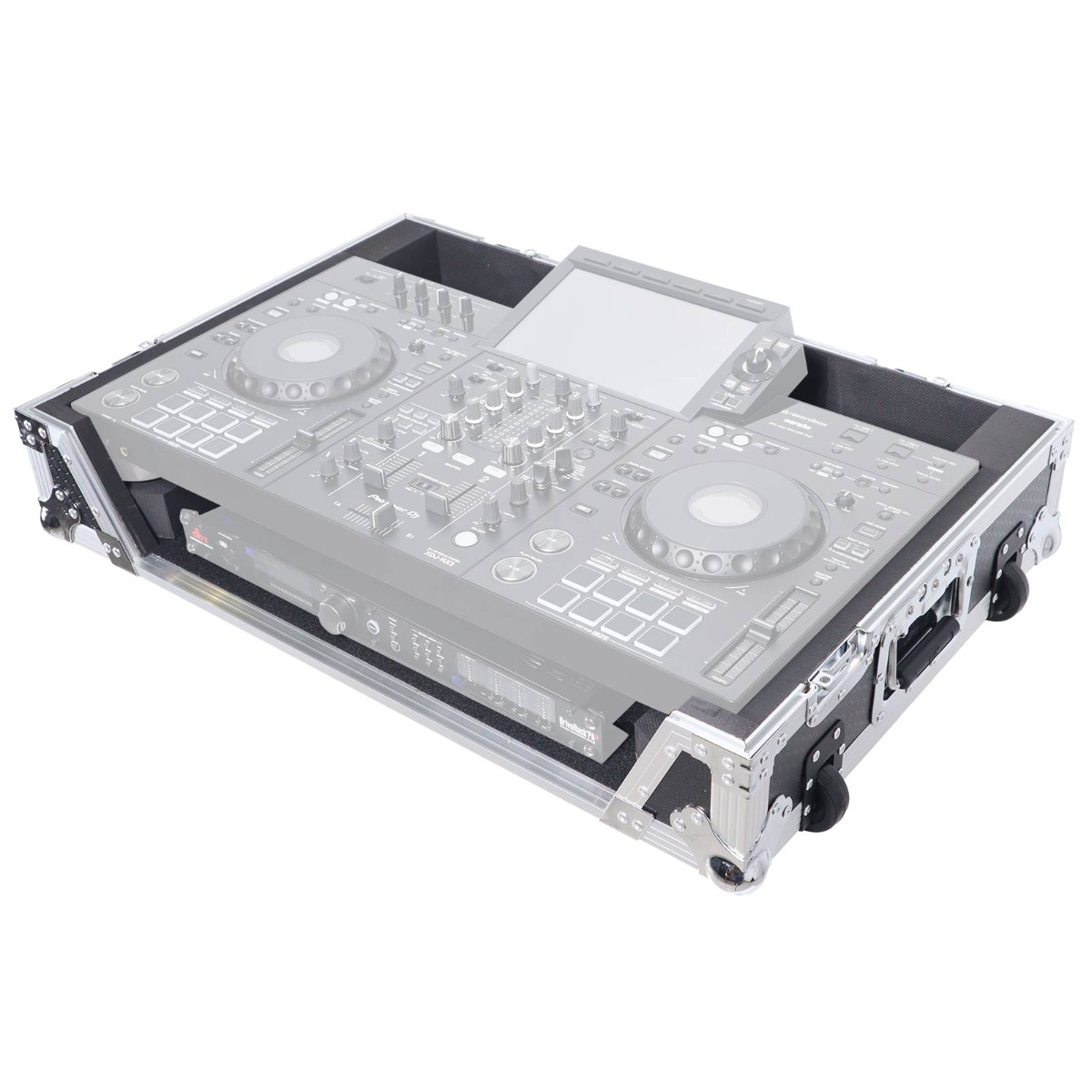 Pioneer XDJ-RX ケース付き Pioneer XDJ-RX / XDJ-RX2 Flight Case with 2U Rack Space and