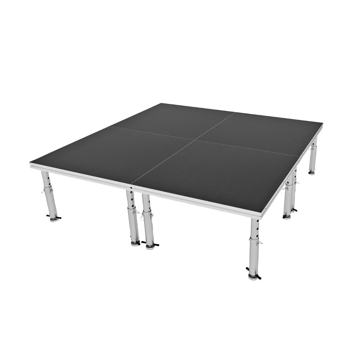 パーテーション Biljax ST8100 4x4 Portable Stage, Gray Stain Plywood | StageDrop