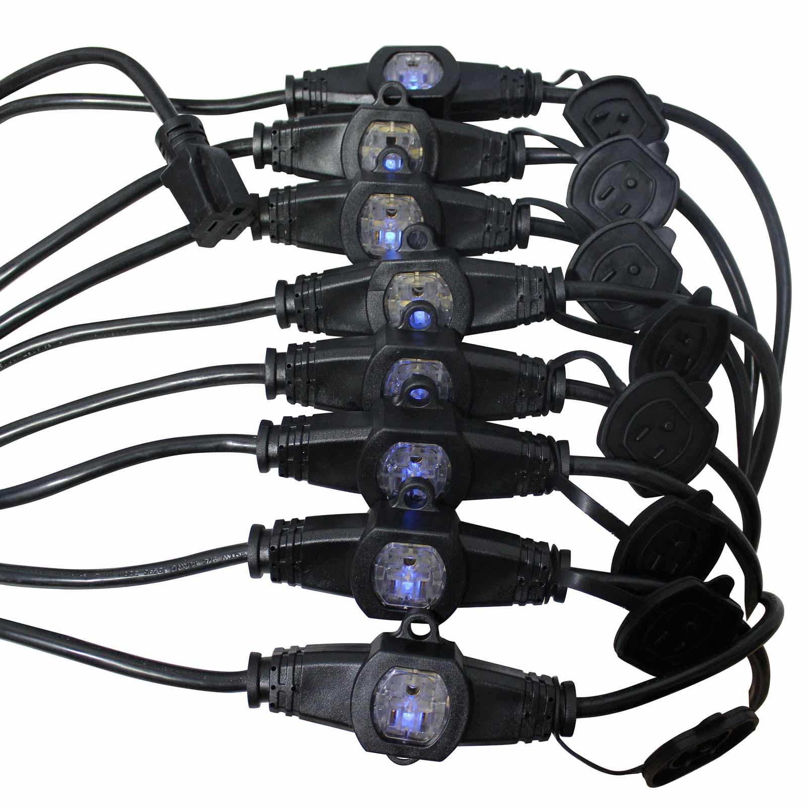 ProX 52FT 9 Outlet 110v Female Edison Power Cord| IDJNOW