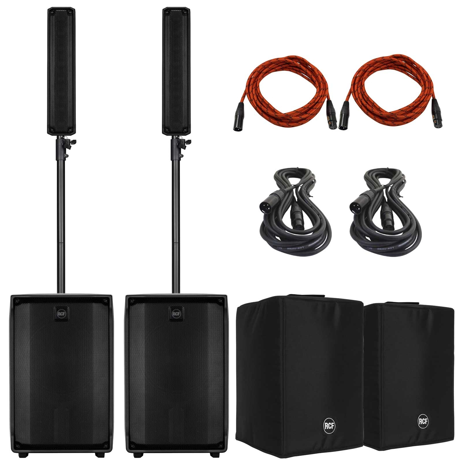 2) RCF Evox Jmix8 Array Music Systems with Cables | IDJNOW