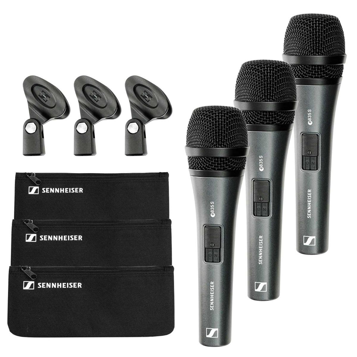 Sennheiser 3-PACK-E-835-S Handheld Microphone Set | IDJNOW