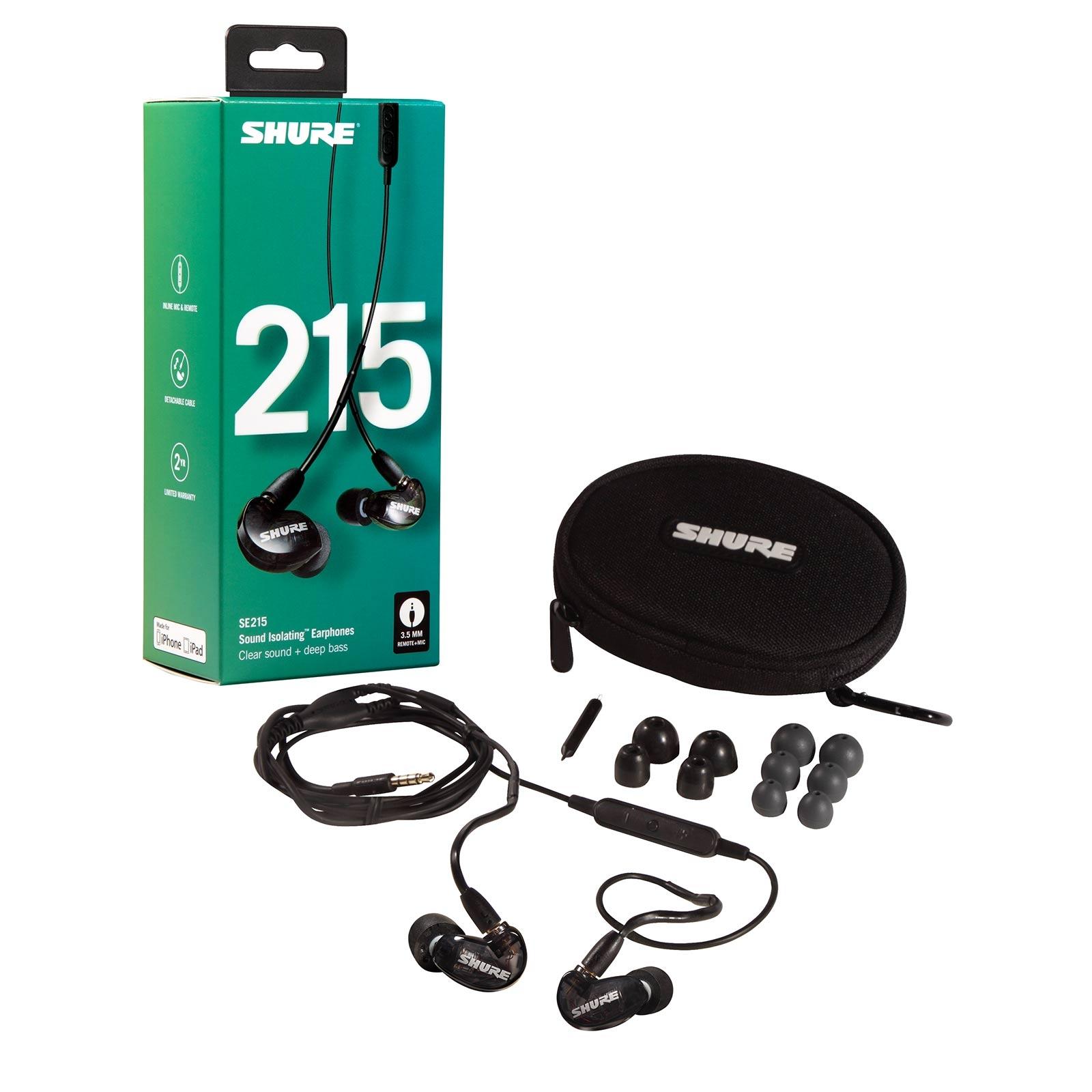 Shure SE215-K-UNI Black SE215 Earphones with Universal Mic IDJNOW