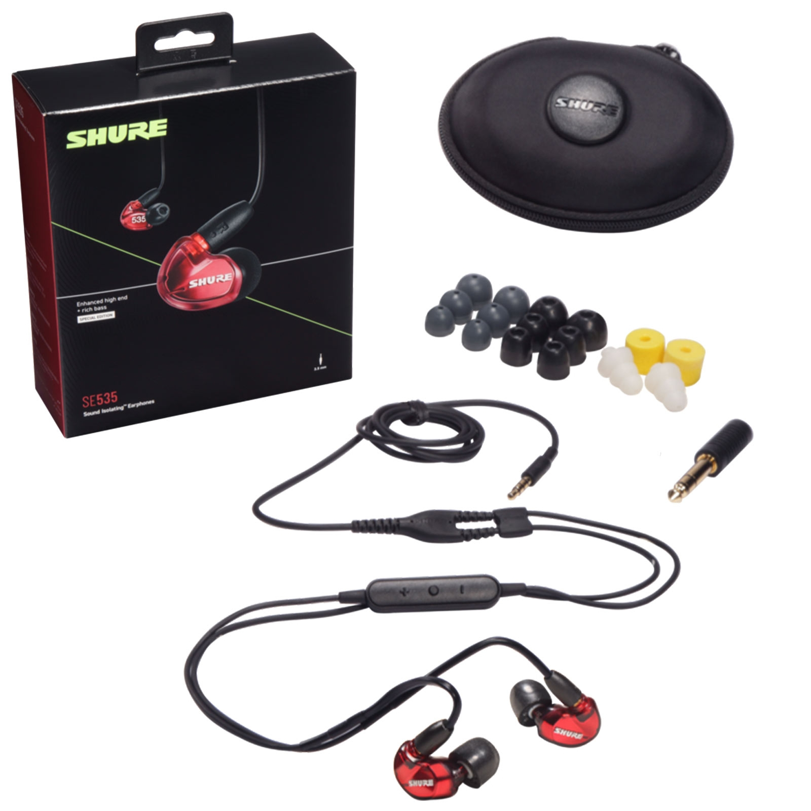 SHURE SE535 イヤフォン LTD Shure SE535 Red Earphones with RMCE-UNI Mic Cable | IDJNOW